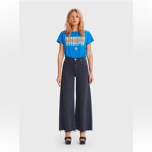 MOTHER undercover ankle fray wide leg jeans
